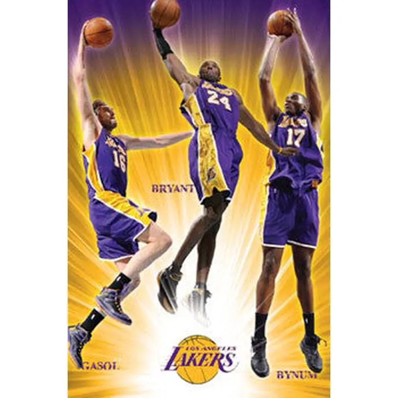 L.A. Lakers "Shining Stars" Poster (Kobe Bryant, Pau Gasol, Bynum) - Costacos 2008