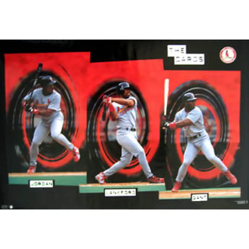St. Louis Cardinals "The Cards" Poster (Gant, Lankford, Jordan) - Costacos 1997