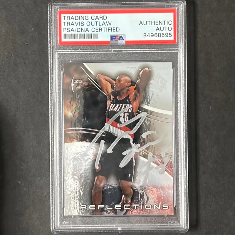 2004 Upper Deck Reflections #68 Travis Outlaw Signed Card AUTO PSA Slabbed Blazers