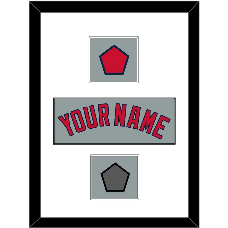 Boston Name, Logo Patch & World Series Jersey Patch - Road Gray - Single Mat 1