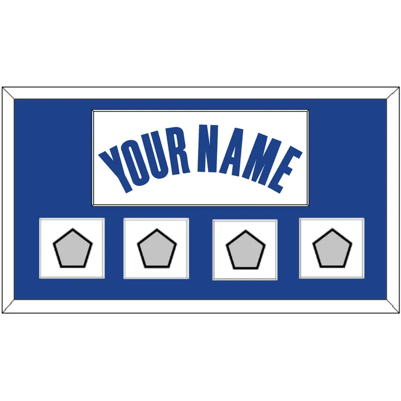 Golden State Name & 4 Champions Patches - White Association - Single Mat 1