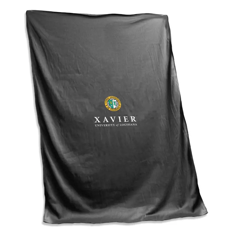 Xavier University- Louisiana Charcoal Custom Screenprinted Sweatshirt Blanket