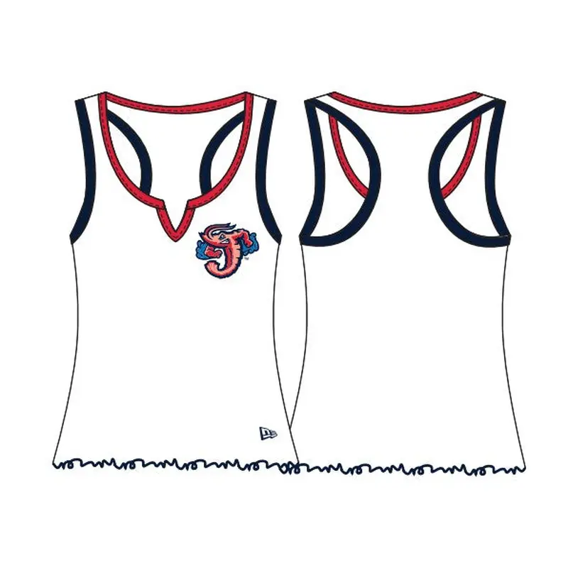 Jacksonville Jumbo Shrimp New Era Women's V-Notch Lettuce Hem Tank