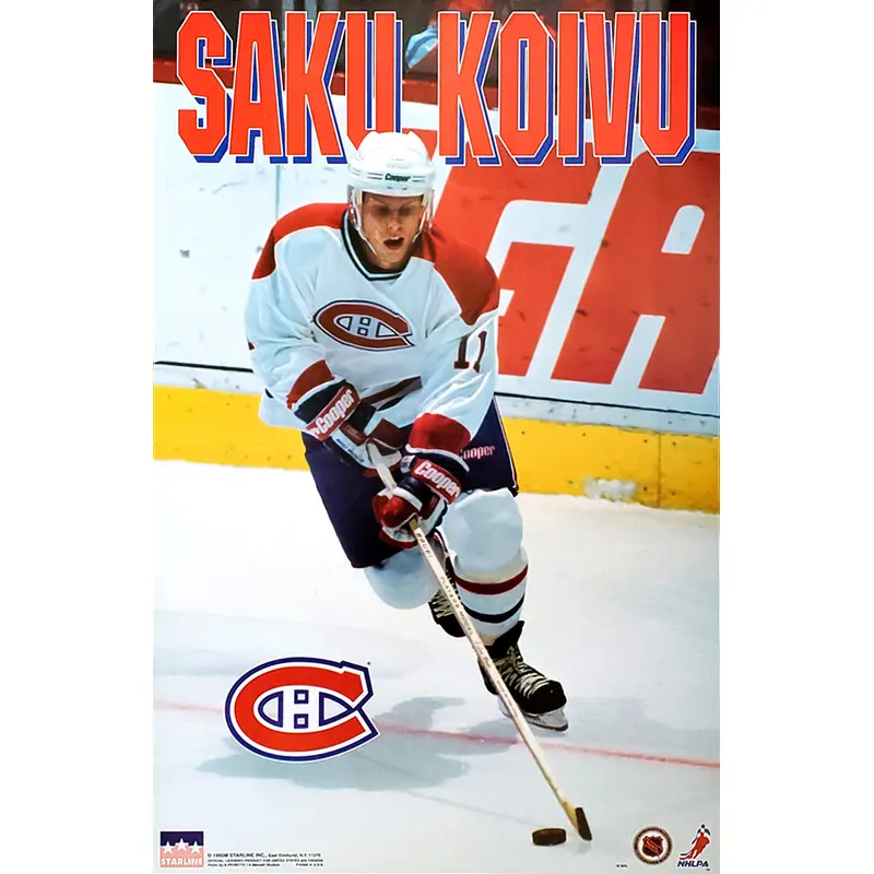 Saku Koivu "Action" Montreal Canadiens NHL Action Poster - Starline 1995