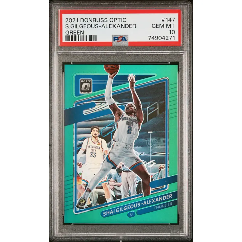 Shai Gilgeous-Alexander 2021 Donruss Optic #147 Geen Holo #3/5 PSA 10 Gem Mint