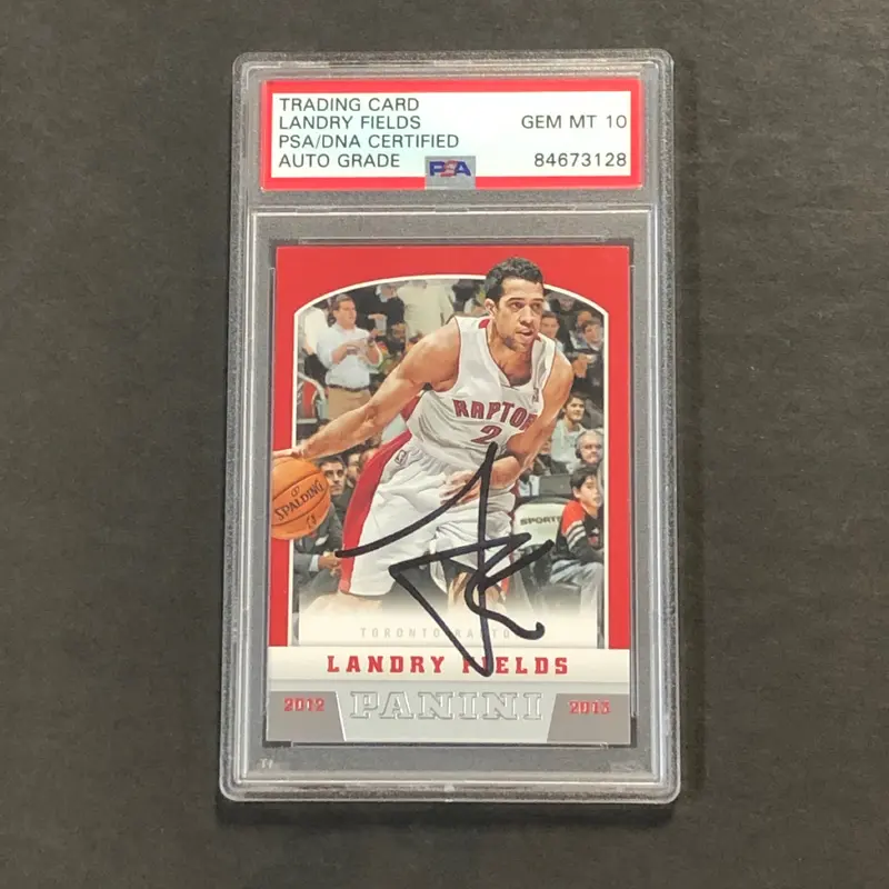 2012-13 NBA Panini #103 Landry Fields Signed Card AUTO 10 PSA Slabbed Raptors