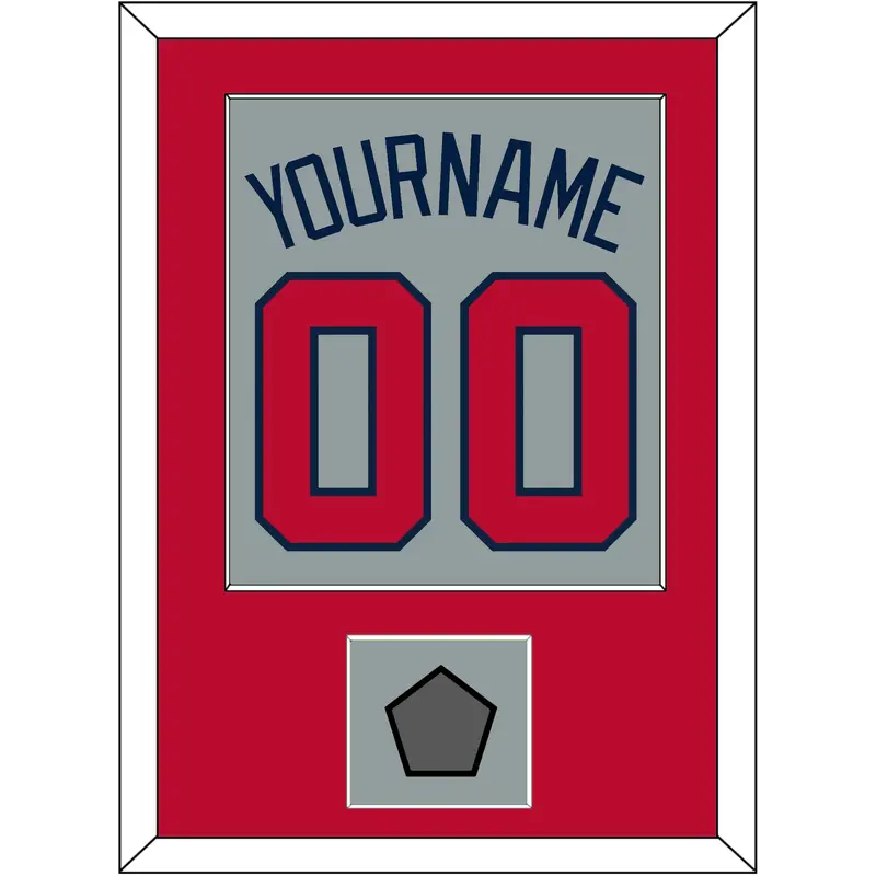 Atlanta Name, Number & World Series Champions Patch - Road Gray - Single Mat 2