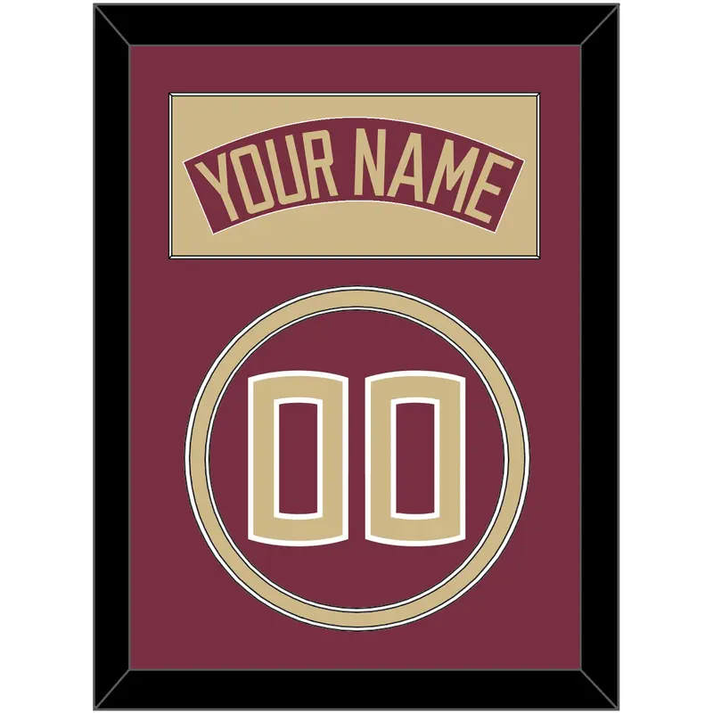 Florida State Baseball Nameplate & Number (Back) - Alternate Garnet - Double Mat 2
