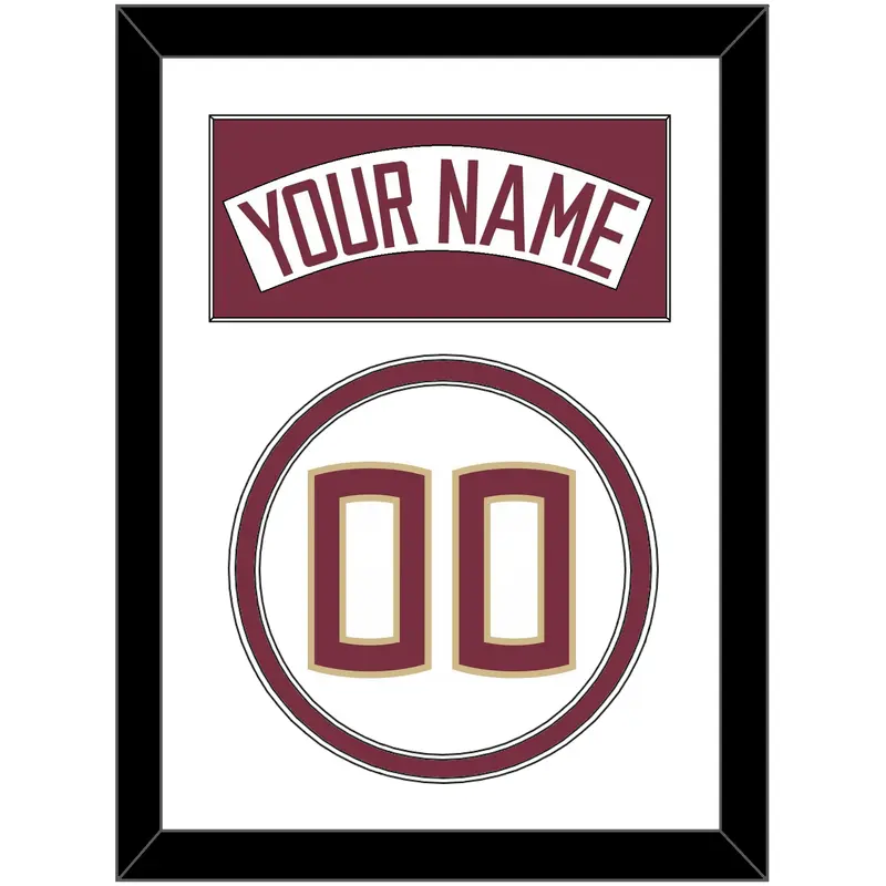 Florida State Baseball Nameplate & Number (Back) - Home White (2016-2018) - Double Mat 1