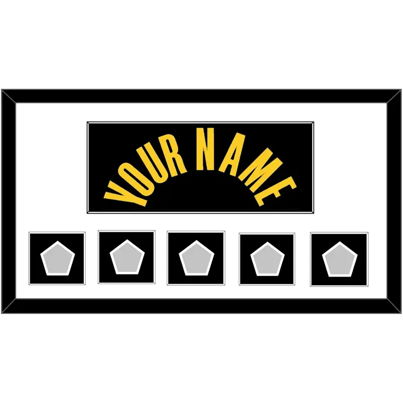Los Angeles Name & 5 Finals Patches - Black Mamba (2017-2018, 2020) - Single Mat 1