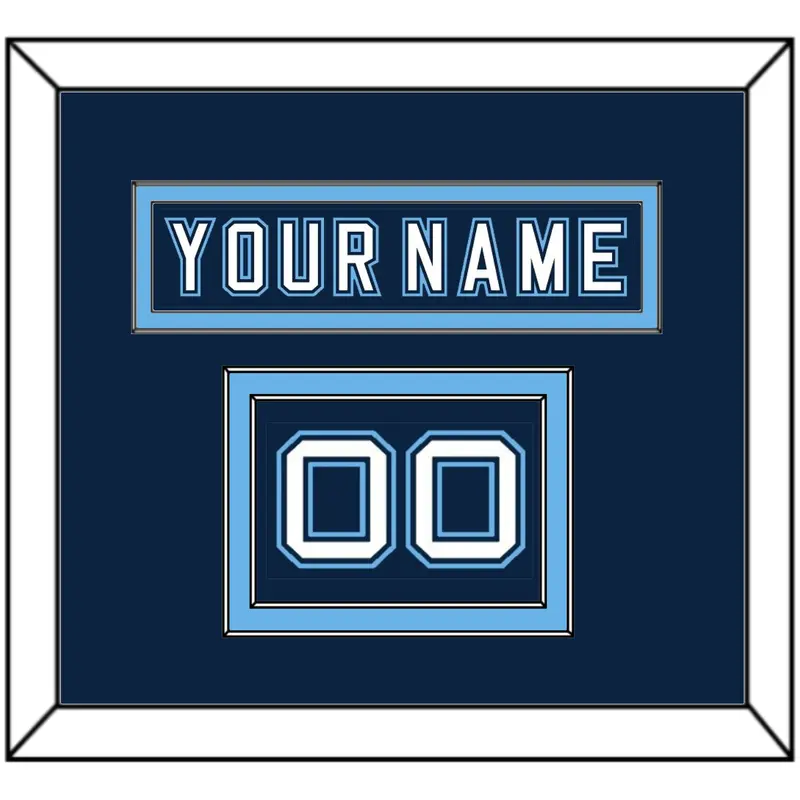 Maine Hockey Nameplate & Number (Shoulder) - Road Navy Blue - Double Mat 2