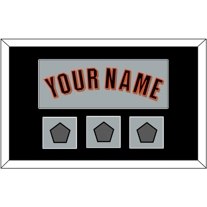 San Francisco Name & 3 World Series Jersey Patches - Road Gray (2010-2021) - Single Mat 3