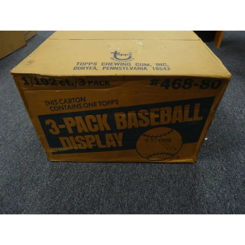 1980 Topps Baseball Wax Pack Rack Pack Case (192 Count)