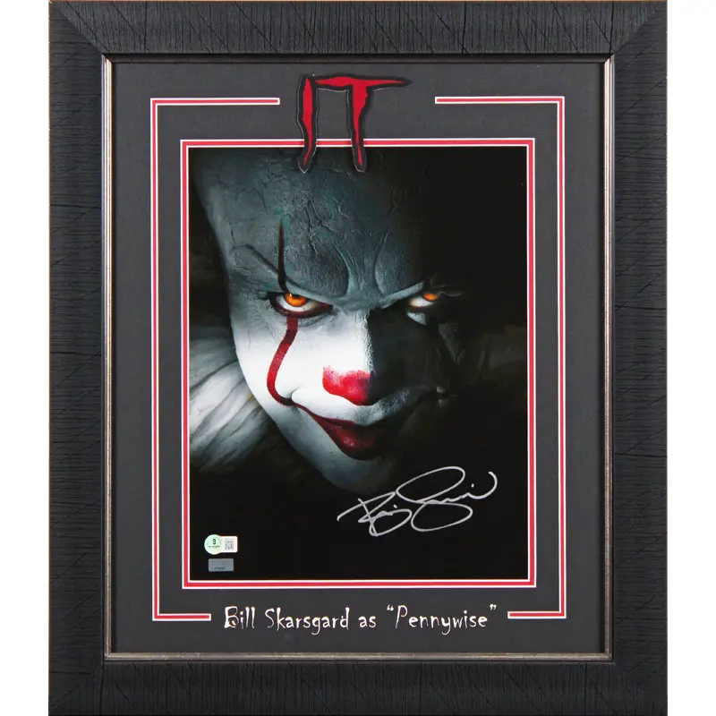 Bill Skarsgard Signed 11x14 Framed Vertical Pennywise Closeup Photo BAS