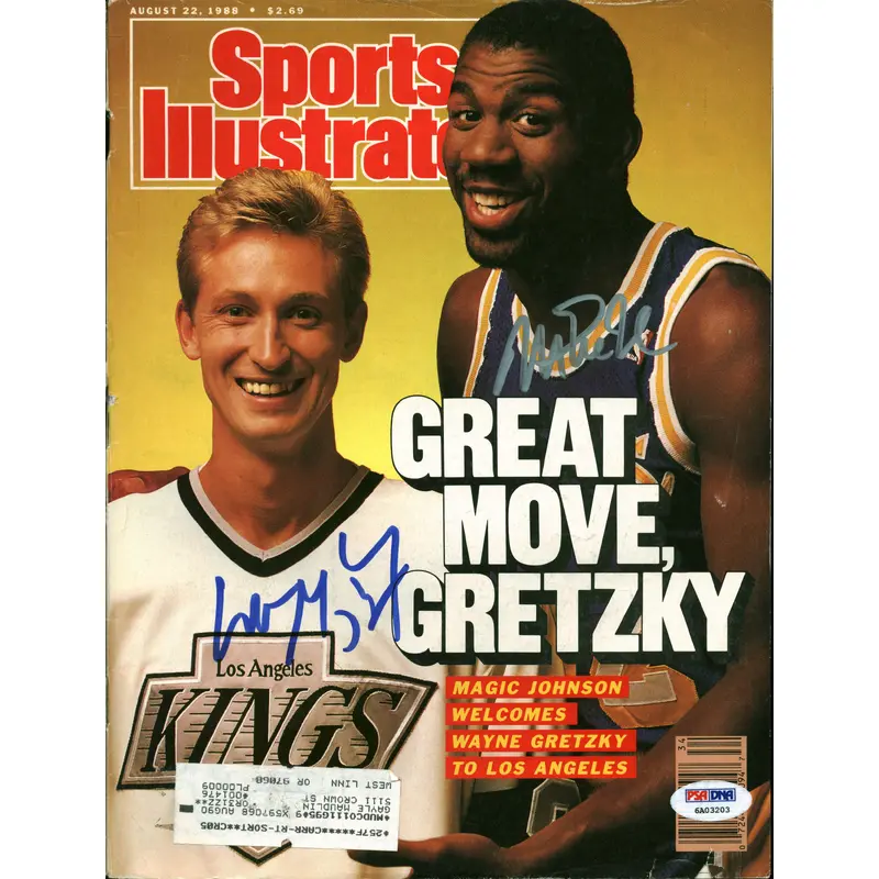 Wayne Gretzky & Magic Johnson Signed Sports Illustrated Magazine PSA #6A03203