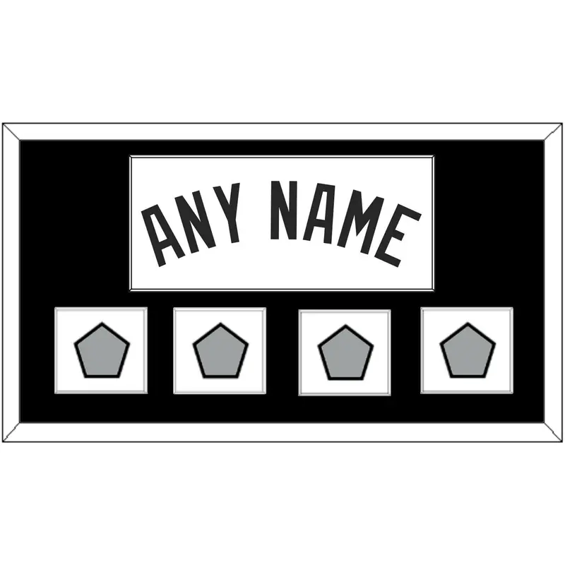 San Antonio Name With 4 Champions Banner Patches - Home White (1989-2002) - Single Mat 1