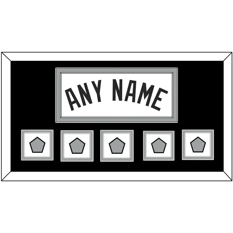 San Antonio Name With 5 Champions Trophy Patches - Home White (2002-2017) - Double Mat 2