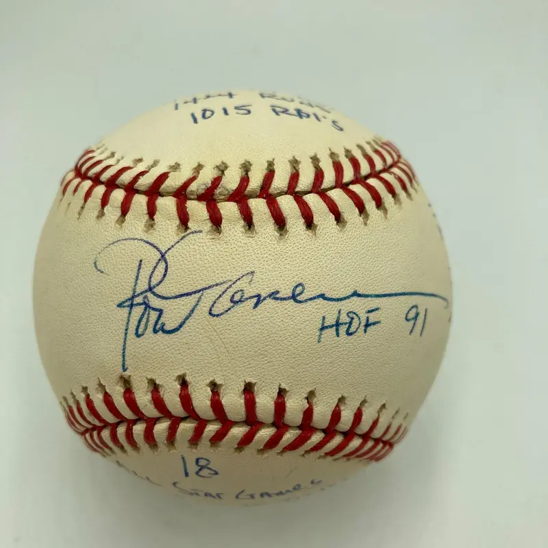 Rod Carew Signed Heavily Inscribed Career STAT Baseball Reggie Jackson COA