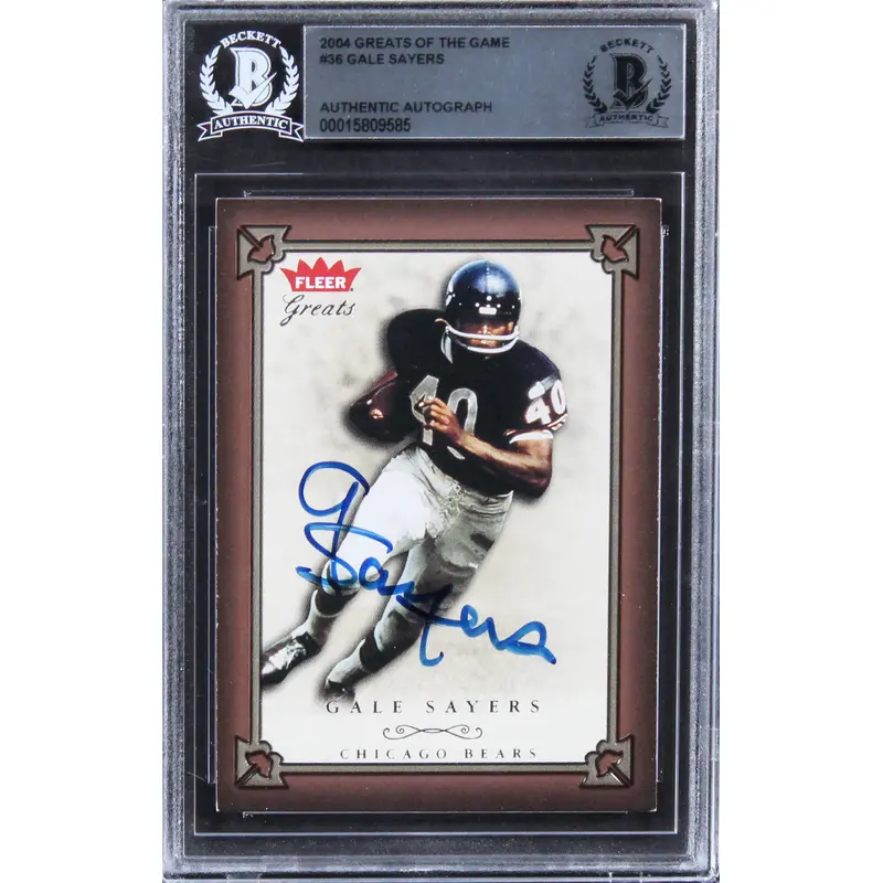 Bears Gale Sayers Authentic Signed 2004 Greats of the Game #36 Card BAS Slabbed