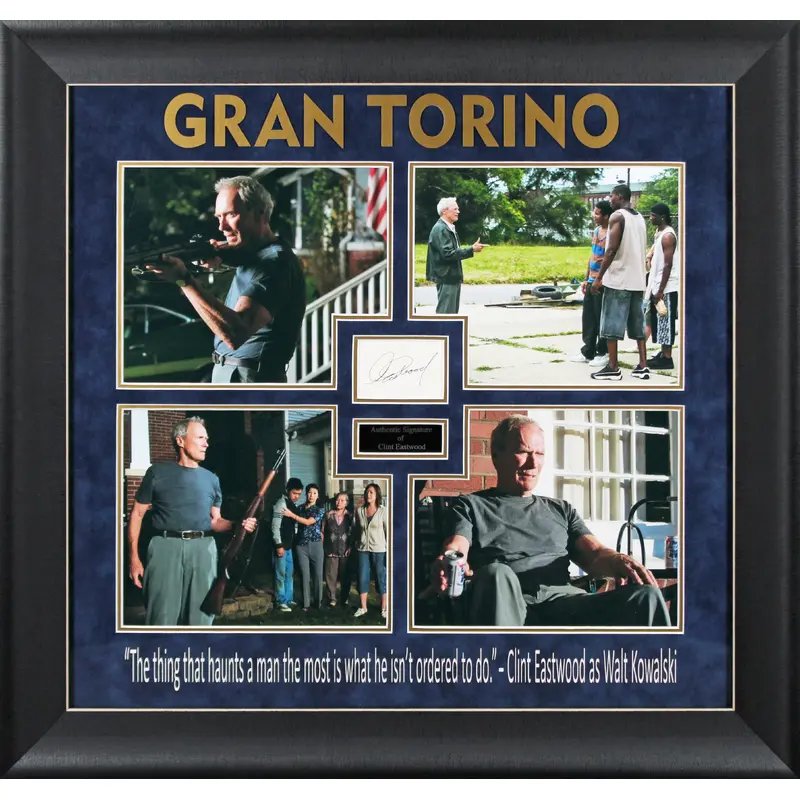 Clint Eastwood Gran Torino Signed 2x3 Cut Signature Framed Display BAS #AD04936
