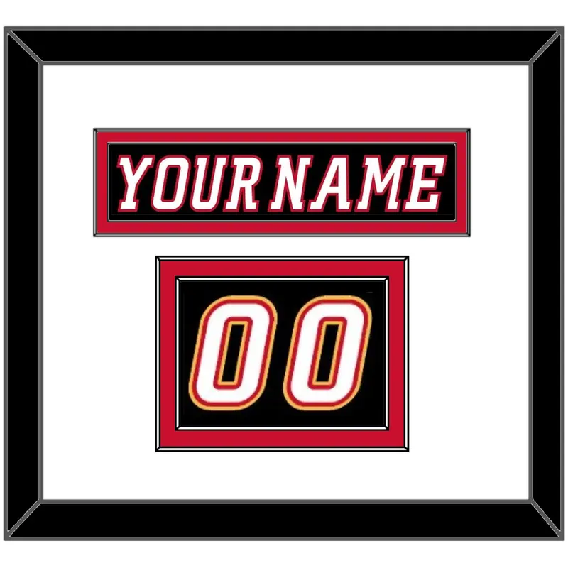 Calgary Nameplate & Number (Shoulder) - Alternate Black - Double Mat 1