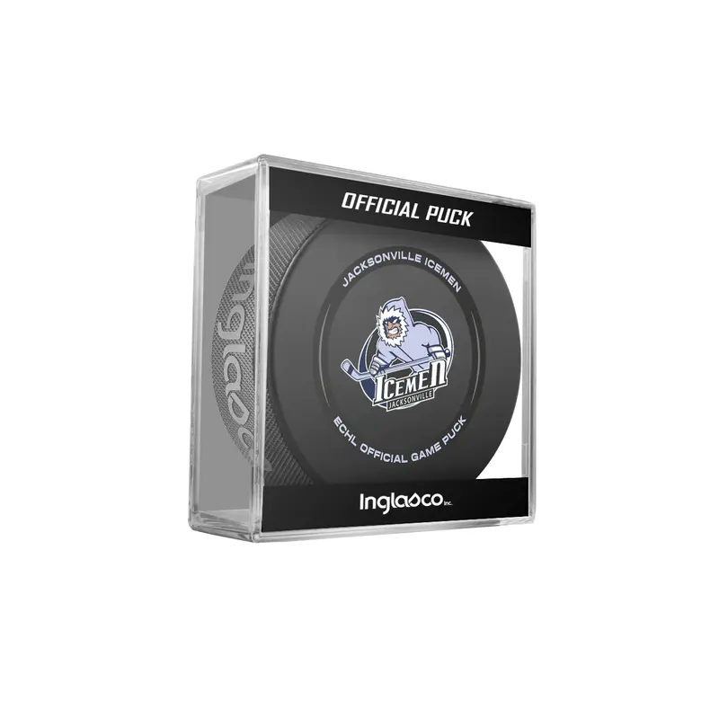 ECHL Jacksonville Icemen 2024-25 Official Game Hockey Puck In Cube