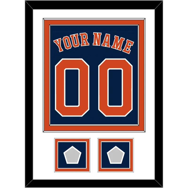 Houston Name, Number & 2 World Series Champions Patches - Alternate Blue - Double Mat 1