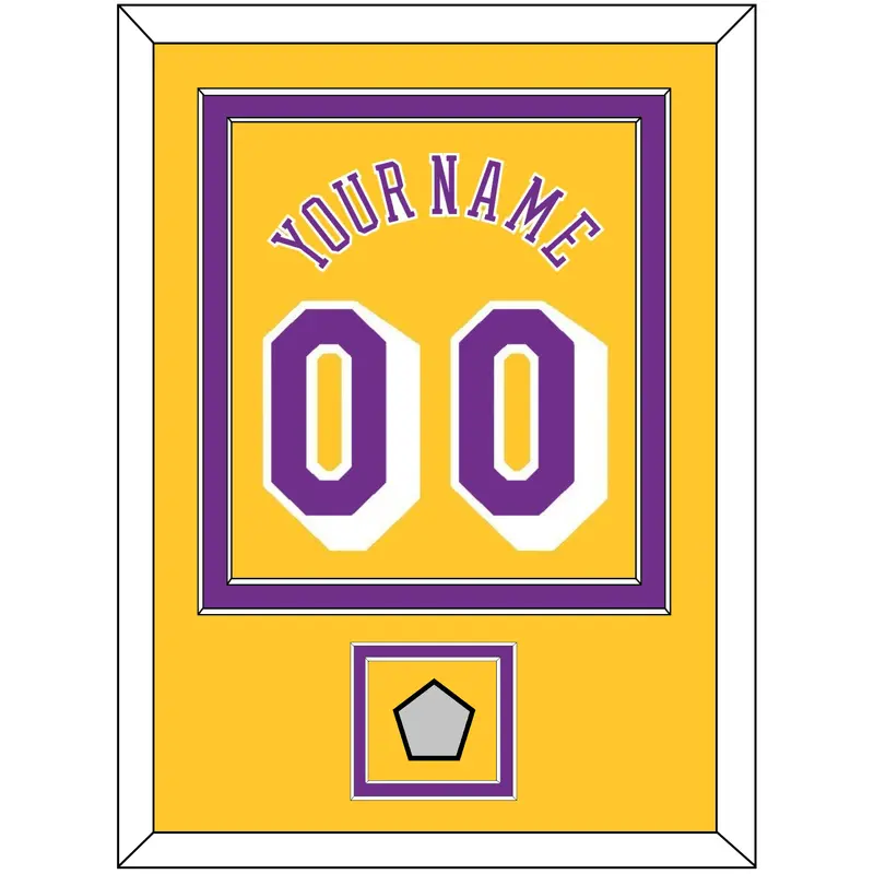 Los Angeles Name & Number With 2X Champions Patch - Home Yellow (1978-1997) - Double Mat 2