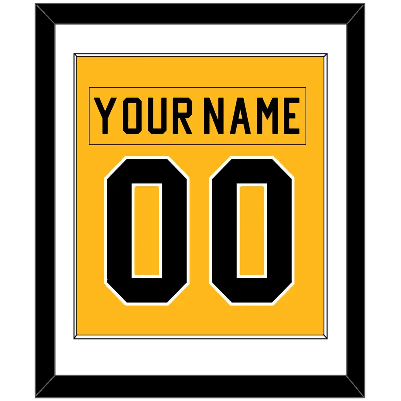 Pittsburgh Nameplate & Number (Back) Combined - Alternate Gold (1981-1983) - Single Mat 1