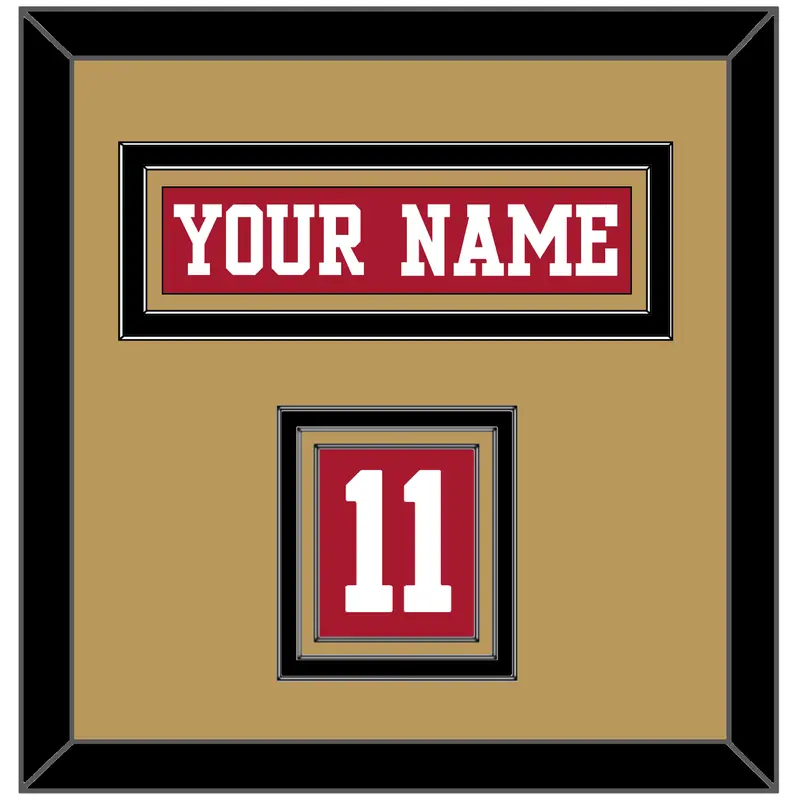 San Francisco Nameplate & Number (Shoulder) - Home Red - Triple Mat 5