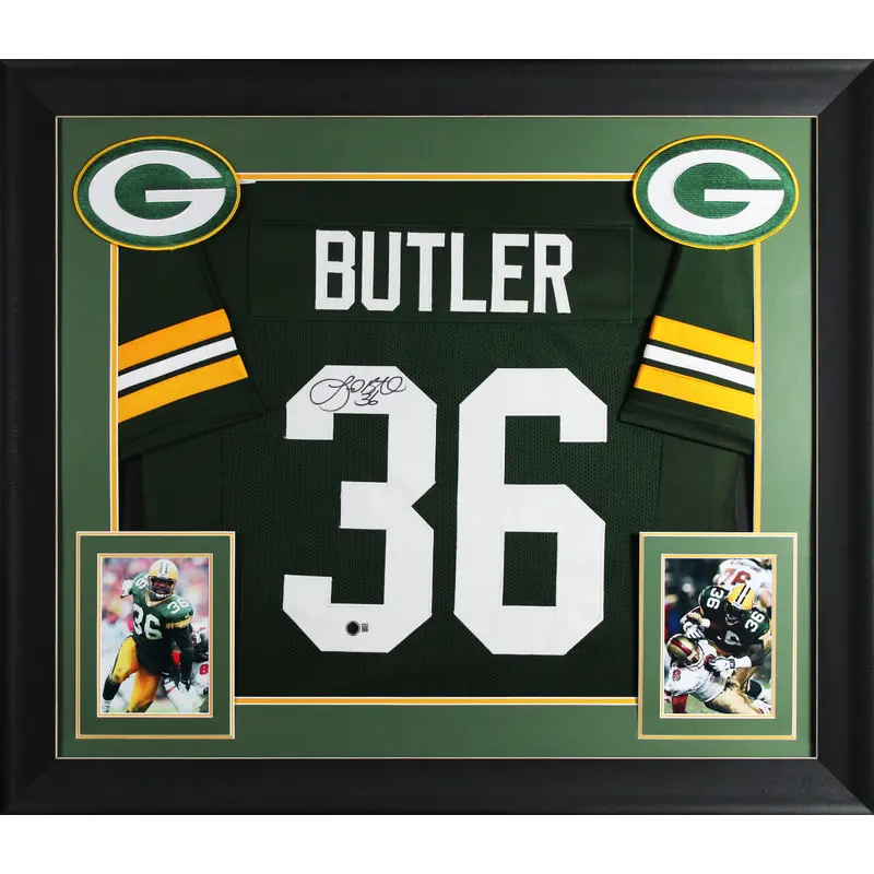LeRoy Butler Authentic Signed Green Pro Style Framed Jersey BAS Witnessed