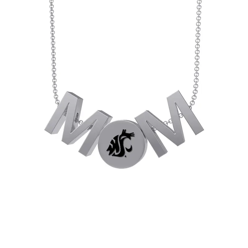 Dayna Designs Washington State Cougars Silver MOM Necklace