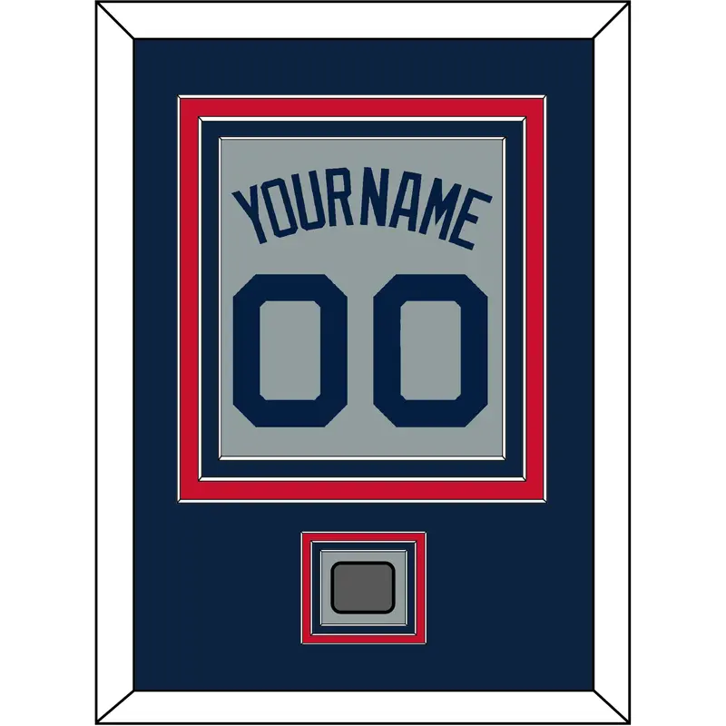 Boston Name, Number & World Series Jersey Patch - Road Gray (2009-2013) - Triple Mat 3