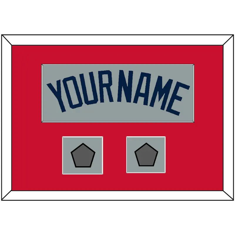 Boston Name & Two World Series Jersey Patches - Road Gray (2009-2013) - Single Mat 2