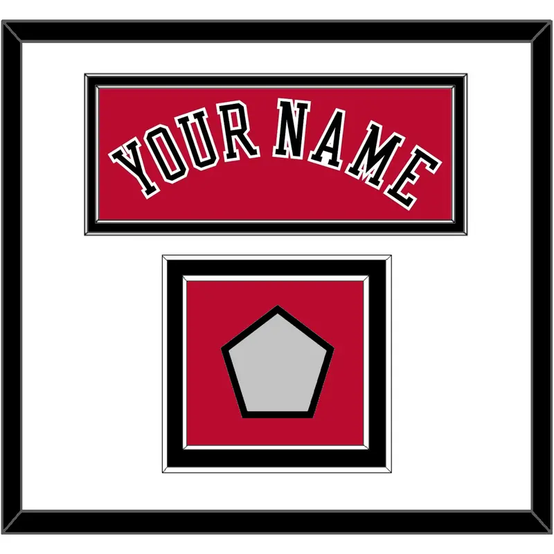 Chicago Name & 3X Champions Patch - Road Red (1986-2017) - Double Mat 1