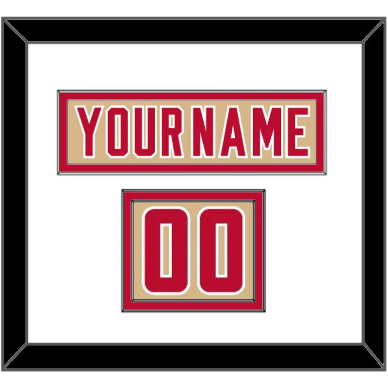 Denver Nameplate & Number (Shoulder) - Alternate Gold - Double Mat 1
