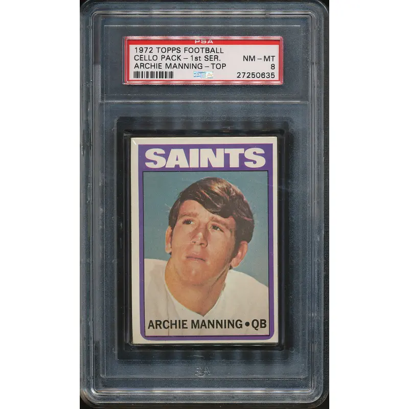 1972 Topps Football Unopened 1st Series Cello Pack PSA 8