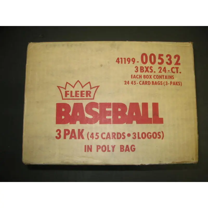 1982 Fleer Baseball Wax Pack Rack Pack Case (3 Box) (00532)