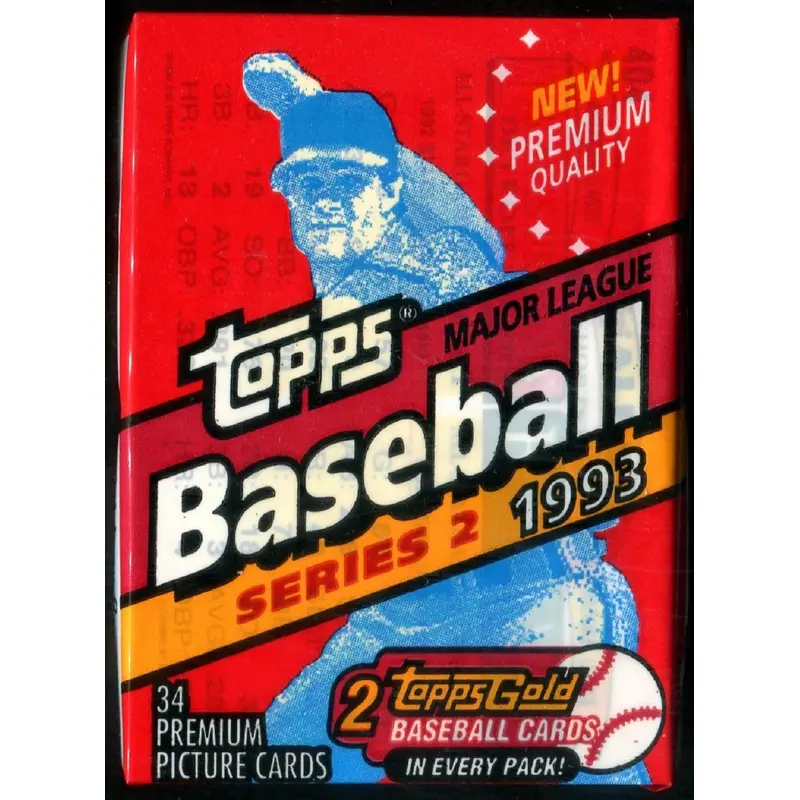 1993 Topps Baseball Unopened Series 2 Cello Pack (34)