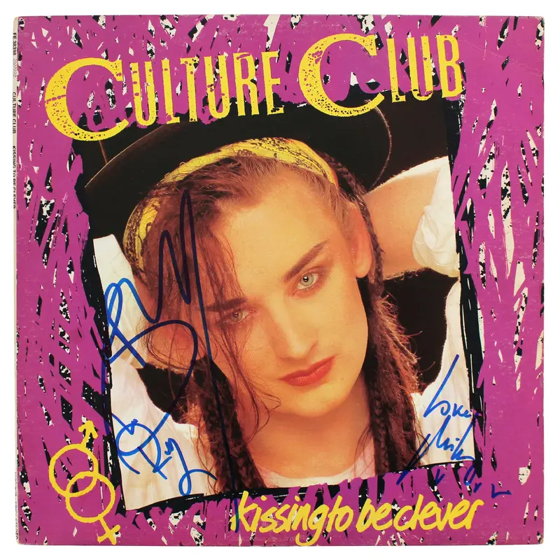 Boy George & Mikey Craig Culture Club Signed 45 RPM Album Cover BAS #BF88175