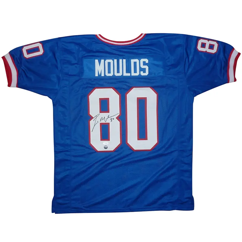 Eric Moulds Autographed Buffalo (Blue #80) Custom Jersey - JSA