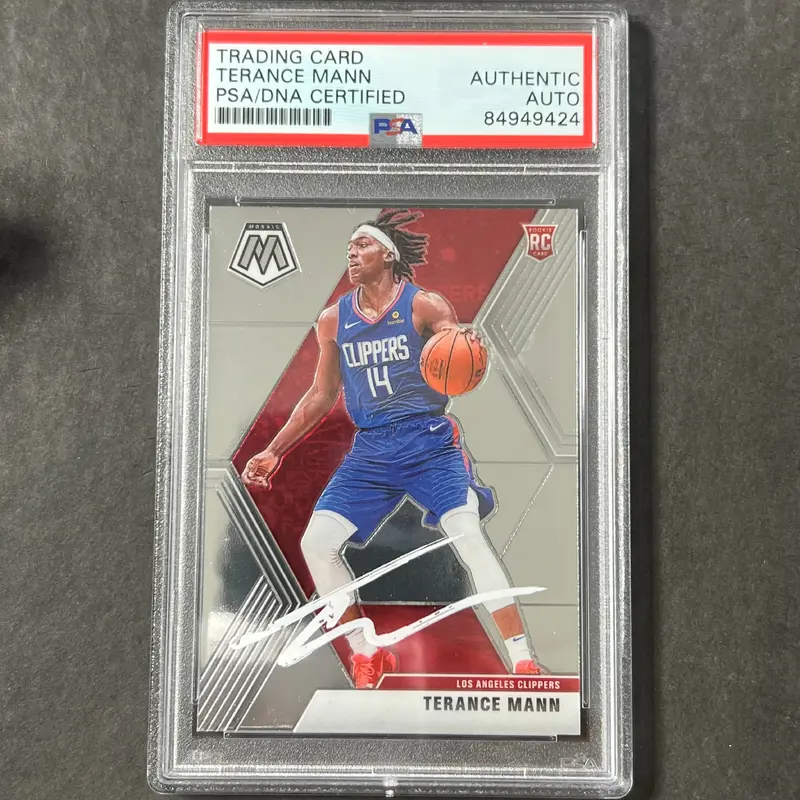 2019-20 Panini Mosaic #246 Terance Mann Signed Card AUTO PSA Slabbed Clippers