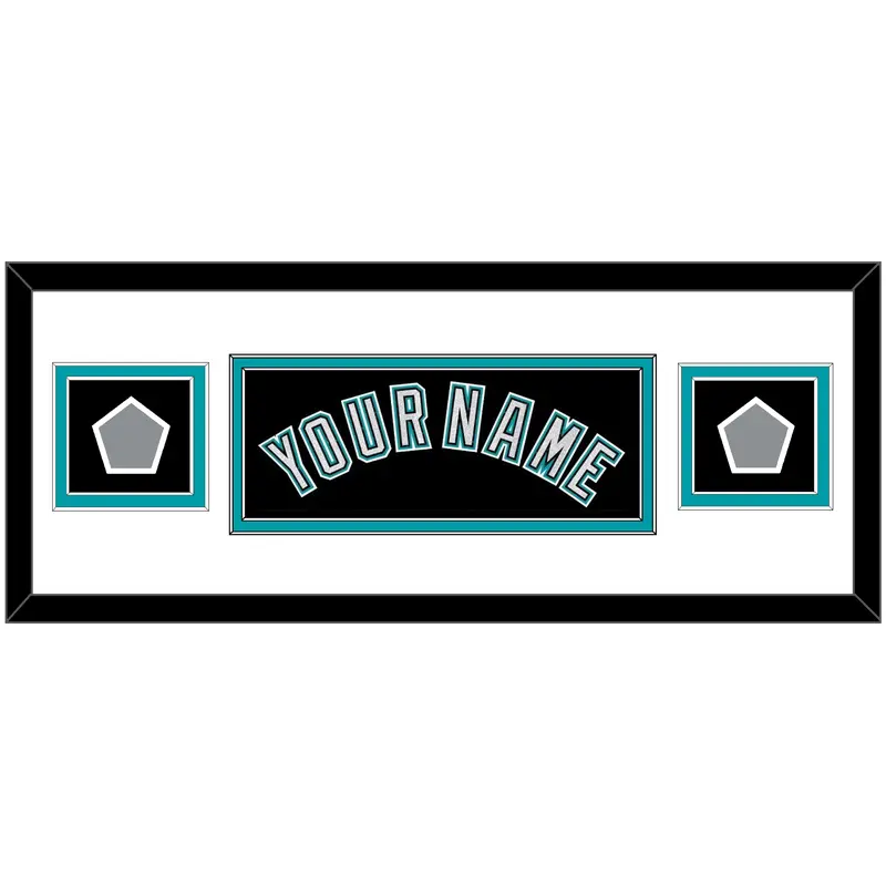 Florida Name & 2 World Series Patches - Alternate Black (2003-2011) - Double Mat 2