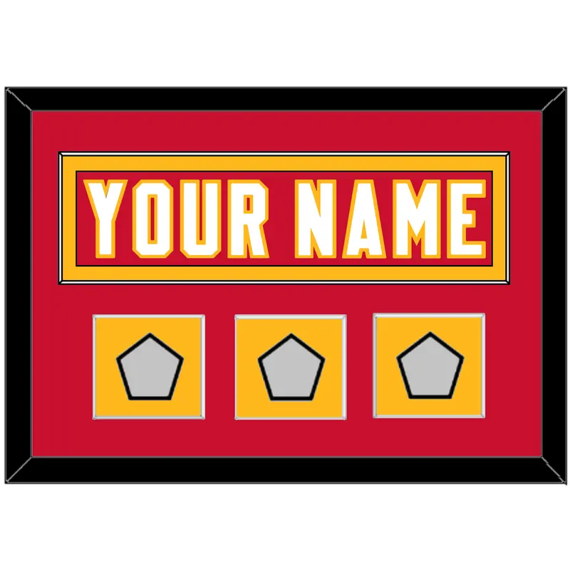 Kansas City Nameplate & 3X Super Bowl Champions Patches - Home Red - Single Mat 2