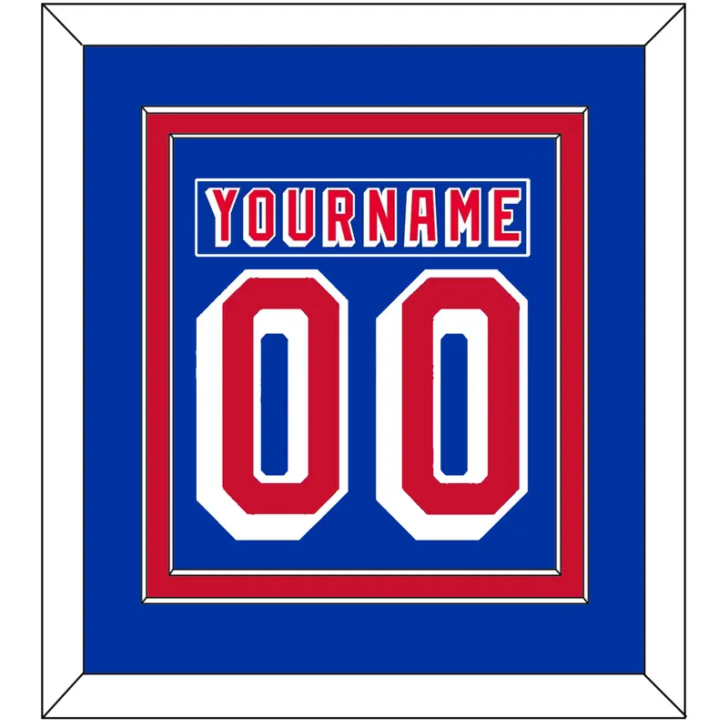 New York Nameplate & Number (Back) Combined - Road Blue (1978-1990) - Double Mat 2