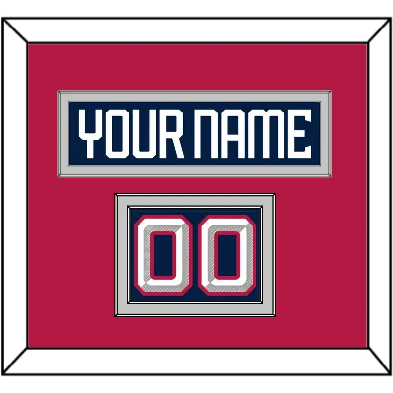 United States Mens Hockey Nameplate & Number (Shoulder) - 2025 4 Nations Blue - Double Mat 3