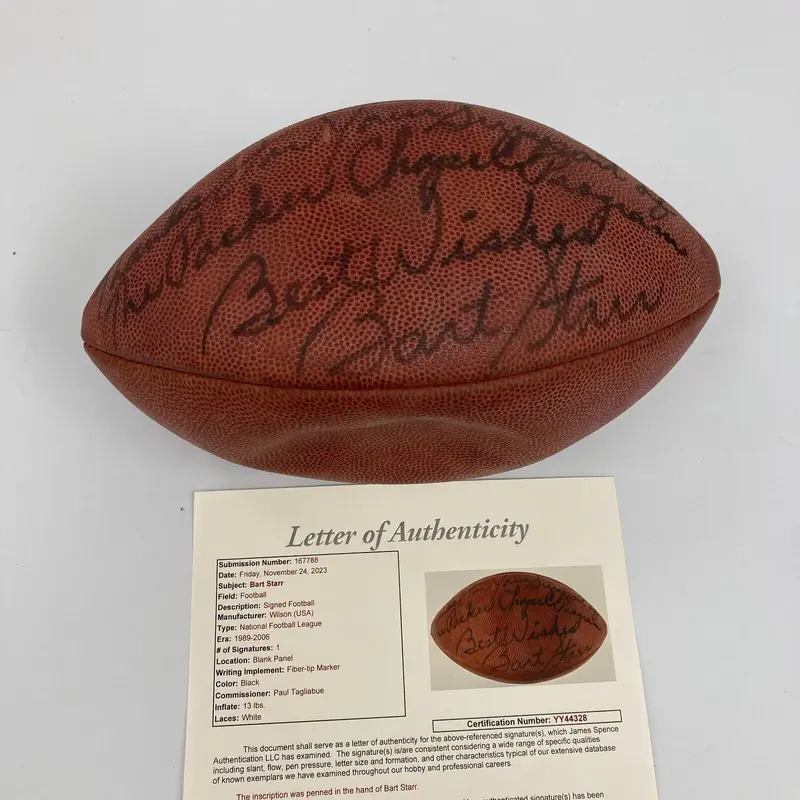 Bart Starr Signed Wilson NFL Game Football JSA COA