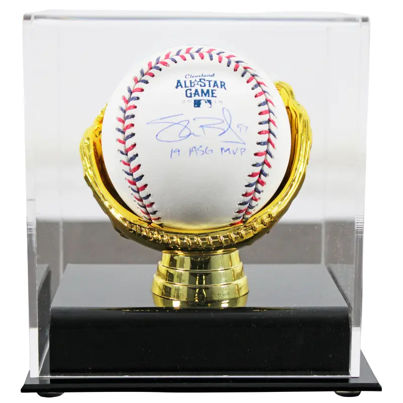 Indians Shane Bieber "19 ASG MVP" Signed 2019 ASG Logo Oml Baseball w/ Case BAS