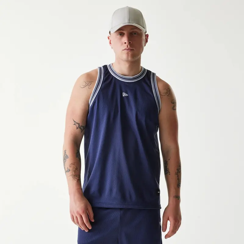New Era Japan Mesh Navy Sleeveless T-Shirt