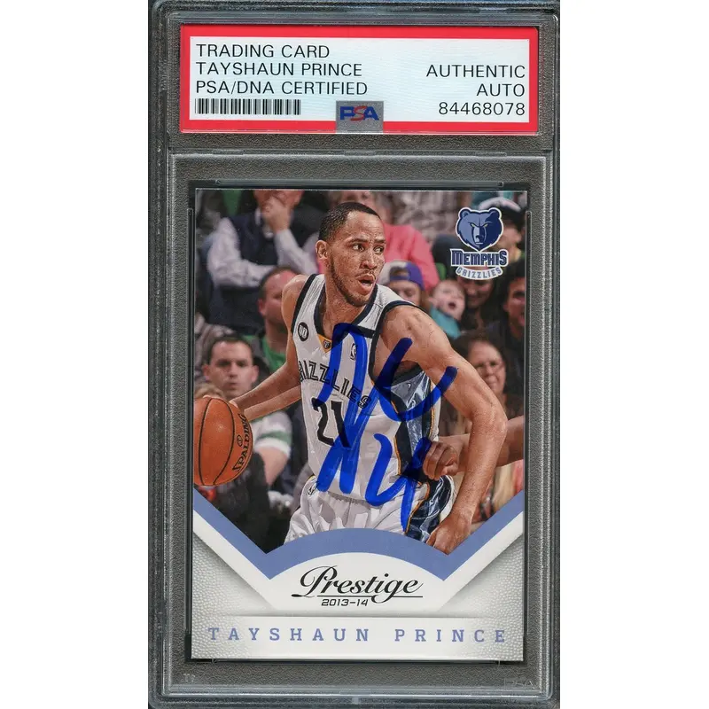 2013-14 Panini Prestige #123 Tayshaun Prince Signed Card AUTO PSA Slabbed Grizzlies
